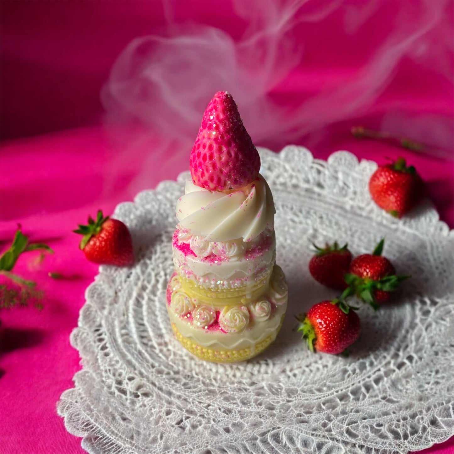 Strawberry Cake Candle