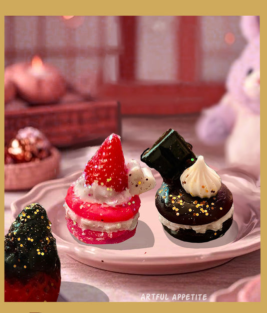 Chocolate & Strawberry Macaron  Mini Soap  Set