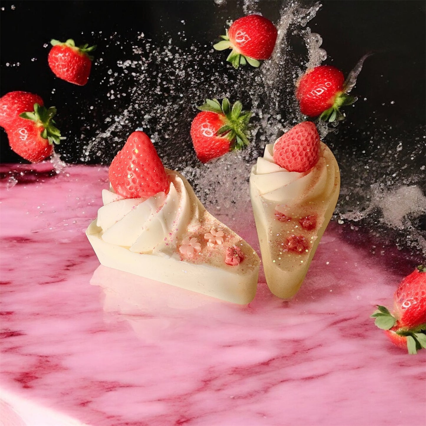 Strawberry  Cake Soap  Bars